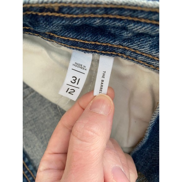 Loft High Rise Barrel Jeans in Authentic Vintage Mid Wash 12/31 Denim Casual - Picture 8 of 9